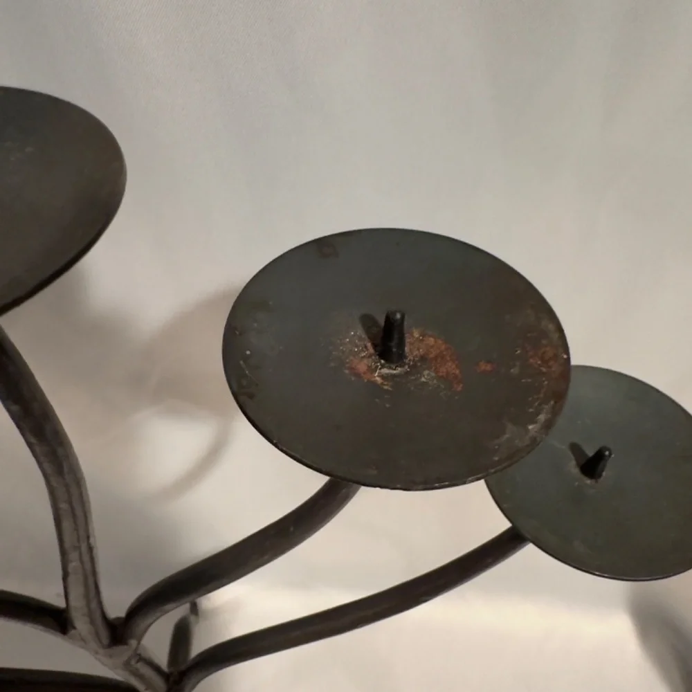 Vintage Pottery Barn Iron Five Arm Candelabra Buffet Centerpiece Bronze  19 High